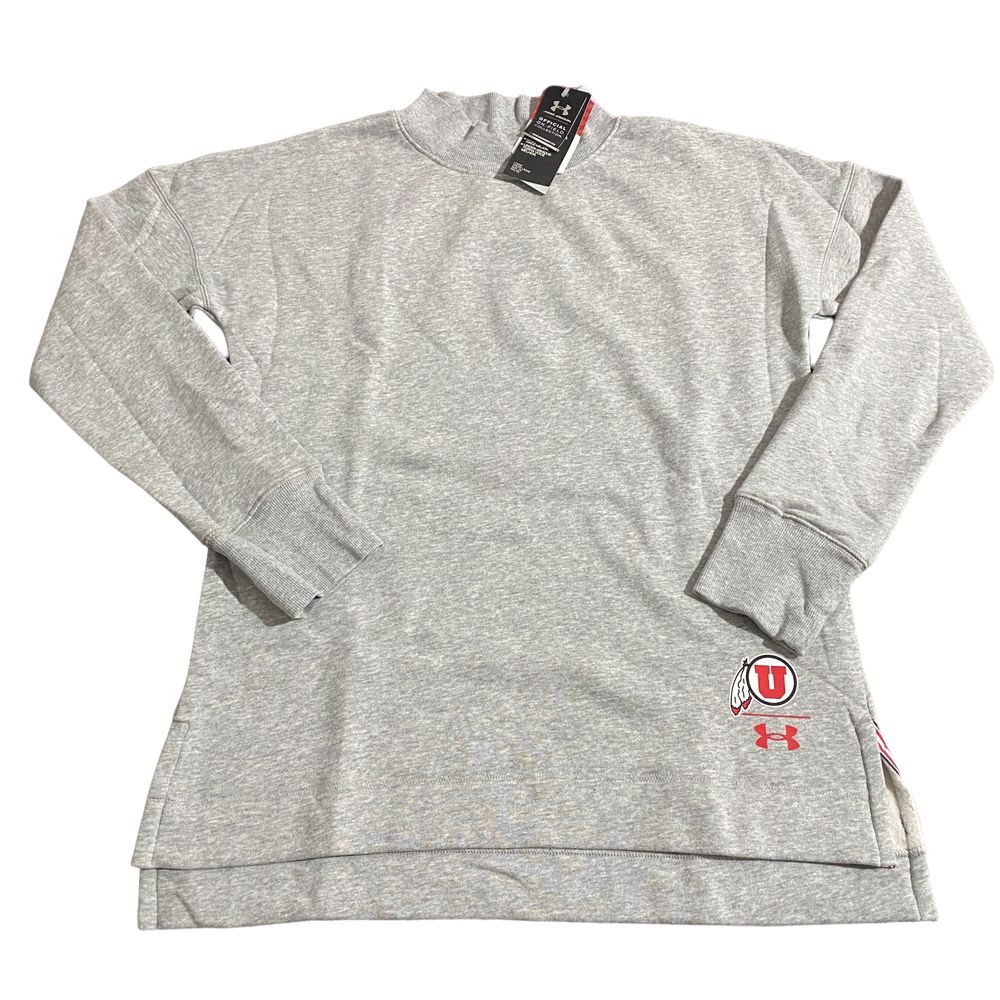 Under Armour‎ Utah Utes Mock Neck Spirit Jersey Sweater Grey Women's Size XXL